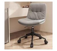 Fauteuil de Bureau Ergonomique pivotant sans accoudoirs, Dossier mi-Hauteur réglable, revêtement en Similicuir, idéal pour Les tâches, la Lecture et la vanité.