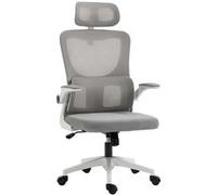 Vinsetto Fauteuil de bureau ergonomique en maille réglable avec appui-tête et support lombaire Gris