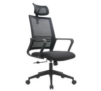 Waytex Fauteuil de Bureau Ergonomique Respirant avec Accoudoirs, Appui-tête et Soutien Lombaire - Noire