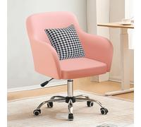 Fauteuil de Bureau exécutif en Cuir Rose - Fauteuil d'ordinateur pivotant Ergonomique, Respirant et Confortable, inclinable pour la Maison et Le Bureau, Design élégant pour Les espaces de TR