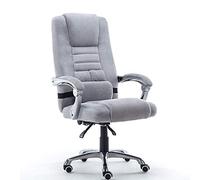 Fauteuil de Bureau exécutif Gris Classique en Cuir, Dossier mi-Hauteur rembourré, avec accoudoirs. Siège Ergonomique pour Plus de Confort et de Style. pour la Maison ou Le Bureau.