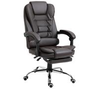 Fauteuil De Bureau Fauteuil Manager Grand Confort Réglable Dossier Inclinable Repose-Pied Revêtement Synthétique Chocolat