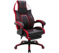 Fauteuil de bureau Gamer CLP Clovis en similicuir - Noir et Rouge Noir