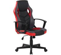 Fauteuil de Bureau Gaming Glendale - CLP - Similicuir et Maille - Rouge - Ajustable - Pivotant - Confortable