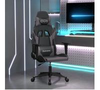 Fauteuil de bureau gaming - VIDAXL - Aise de jeu - Similicuir noir/gris - Dossier inclinable & hauteur réglable - Pivotant 360°