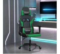 Fauteuil de bureau gaming - VIDAXL - Aise de jeu - Similicuir - Noir/Vert - Réglable hauteur