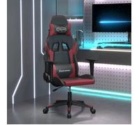 Fauteuil de bureau gaming - VIDAXL - Modèle standard - Similicuir noir/rouge - Accoudoirs réglables - Dossier inclinable