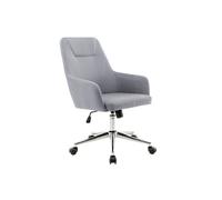 Fauteuil de Bureau Gris Surpiqures Blanches - CAROC -