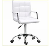 Fauteuil de bureau - HOMCOM - Ergonomique pivotant réglable en hauteur, roulettes - Blanc