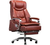 Fauteuil de Bureau inclinable en Cuir à Dossier Haut avec Repose-Pieds, pivotant et Ergonomique, pour la Maison et Le Bureau (Rouge)