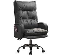 Fauteuil de Bureau Lazy Sofa, Chaise de Bureau pour Grands et Grands patrons, Chaise de Direction en Cuir PU avec Repose-Jambes et Support Lombaire, Blanc