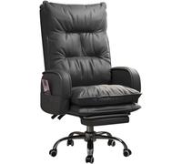 Fauteuil de Bureau Lazy Sofa, Chaise de Bureau pour Grands et Grands patrons, Chaise de Direction en Cuir PU avec Repose-Jambes et Support Lombaire, Blanc
