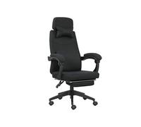 Fauteuil de bureau - Vinsetto - grand confort - dossier réglable repose-pied roulettes 360° - lin - 62 x 68 x 127 cm - noir