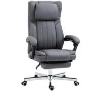 Vinsetto Chaise de bureau siège pivotant dossier inclinable hauteur réglable gris