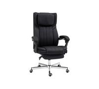 Vinsetto Fauteuil de bureau Manager Grand Confort — Dossier inclinable repose-pied — Tissu noir