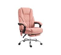 Vinsetto Fauteuil de Bureau massant et Chauffant Chaise de Bureau Chaise Ergonomique avec Hauteur réglable Dossier inclinable télécommande Filaire Repose-Pieds rétractable et pivotant 360° Rose