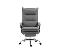 Fauteuil de bureau - Vinsetto - massant et chauffant - hauteur réglable, dossier inclinable - microfibre - 66x74x121,5cm - gris