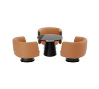 Fauteuil de Bureau Minimaliste Moderne for réunion et négociation, Chaise de réception de Salon d'affaires d'hôtel de Style Design (Orange)(Table with Three Chairs)