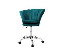 Fauteuil de bureau ML-Design Velours dossier coquillage Bleu Pétrole