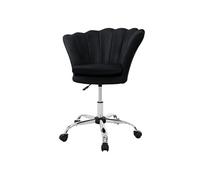 Fauteuil de bureau ML-Design Velours dossier coquillage Noir