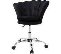 Fauteuil de bureau ML-Design Velours dossier coquillage Noir
