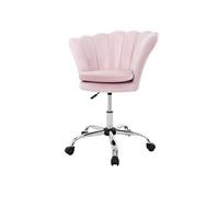 Fauteuil de bureau ML-Design Velours dossier coquillage Rose Clair