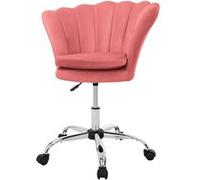 Fauteuil de bureau ML-Design Velours dossier coquillage Rose