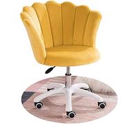 Fauteuil de Bureau Moderne en Velours avec revêtement en pétales, Design Ergonomique et pivotant, Couleur Jaune,à Domicile ou Salle d'étude.