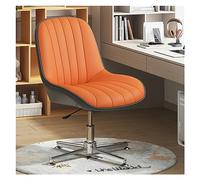 Fauteuil de Bureau Moderne sans accoudoirs en Cuir avec Base pivotante et Design Ergonomique pour Le Maquillage ou Les tâches (Orange)