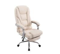 Fauteuil de bureau Pacific - CLP - Avec Repose-pieds intégré - Similicuir - A roulettes - Crème