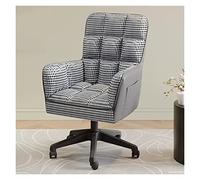 Fauteuil de Bureau pivotant à roulettes, Fauteuil de Salon à Dossier Haut en Tissu rembourré - Gris