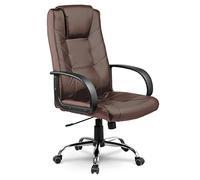 Eago Fauteuil de bureau CE 221 pivotant cuir synthétique marron