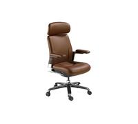 Fauteuil de bureau pivotant en similicuir marron 4211, 74 x 70 x 118 cm -