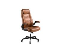 Fauteuil de bureau pivotant en similicuir marron 4223, 69 x 73 x 115 cm -