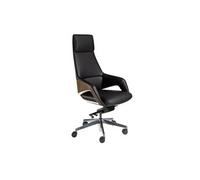 Fauteuil de bureau pivotant en similicuir noir 4210, 67 x 69 x 121 cm -
