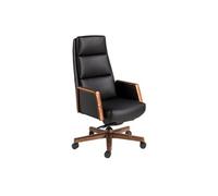 Fauteuil de bureau pivotant en similicuir noir 4214, 68 x 70 x 120 cm -