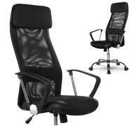 Fauteuil de bureau pivotant - JANSPORT - Sofotel Rio - Noir - Dossier haut ergonomique - Base chromée