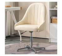 Fauteuil de Bureau pivotant scandinave sans accoudoirs et Dossier rembourré, Tissu Gris, capacité de 150 kg, inclinable, Design Ergonomique, mobilier d'intérieur Moderne, Coussin de Confort