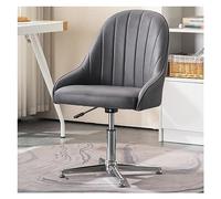 Fauteuil de Bureau pivotant scandinave sans accoudoirs et Dossier rembourré, Tissu Gris, capacité de 150 kg, inclinable, Design Ergonomique, mobilier d'intérieur Moderne, Coussin de Confort