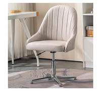 Fauteuil de Bureau pivotant scandinave sans accoudoirs et Dossier rembourré, Tissu Gris, capacité de 150 kg, inclinable, Design Ergonomique, mobilier d'intérieur Moderne, Coussin de Confort