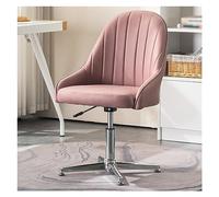 Fauteuil de Bureau pivotant scandinave sans accoudoirs et Dossier rembourré, Tissu Gris, capacité de 150 kg, inclinable, Design Ergonomique, mobilier d'intérieur Moderne, Coussin de Confort