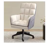 Fauteuil de Bureau pivotant Simple avec roulettes et Dossier Haut, Fauteuil rembourré en Tissu pour Salon, Bureau, Coiffeuse