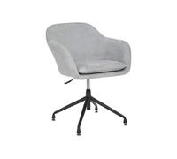 Fauteuil de bureau pivotant tissu Gris et pieds en métal