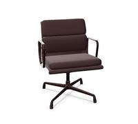 Fauteuil de Bureau Pivotant Vitra Soft Pad EA 208, Coloris Rouge foncé/Nero/Bordeaux Foncé