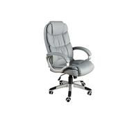 Fauteuil de bureau pivotante en simili-cuir gris 4154, 64 x 72 x 113 cm -