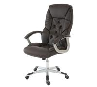 Fauteuil de bureau pro L42 XXL, charge 150kg, similicuir marron