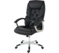 Fauteuil de bureau pro L42 XXL, charge 150kg, similicuir noir Noir G