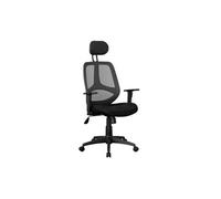Fauteuil de bureau réglable 61x57x113/127 cm en tissu mesh noir