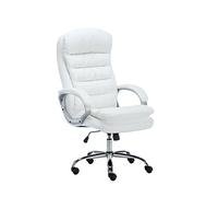 Fauteuil de Bureau Réglable en Hauteur XXL Vancouver Similicuir I Chaise de Bureau à Roulette Rembourrée Confortable avec Accoudoirs I Coul, Couleur:Blanc