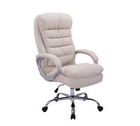 Fauteuil de Bureau Réglable en Hauteur XXL Vancouver Tissu I Chaise de Bureau à Roulette Rembourrée Confortable avec Accoudoirs I Couleur:, Couleur:crème